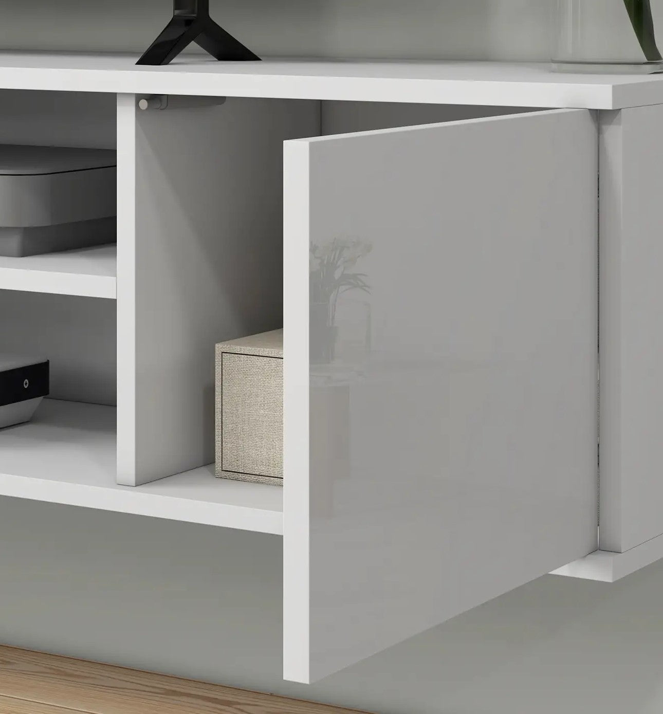 Meuble TV suspendu avec rangement