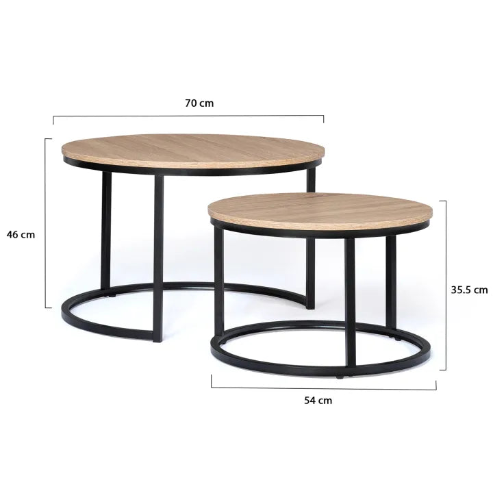 Lot 2 tables basses rondes