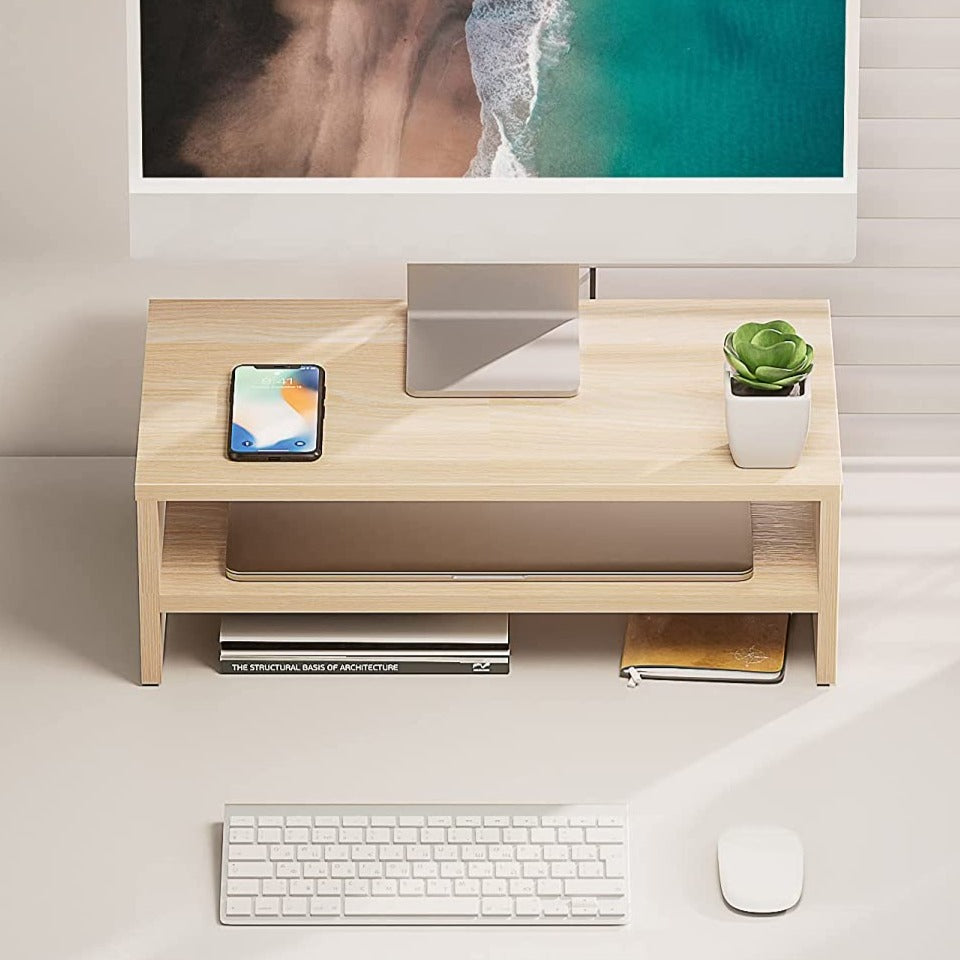 Rehausseur écran et PC avec étagère Sonoma – decotek