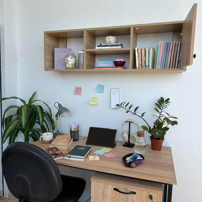 Pack  Bureau métallique pliable + Caisson de Bureau 3 Tiroirs à Roulettes + rangement