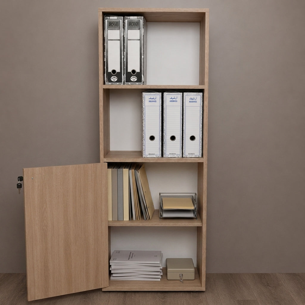 bibliothèque bureautique avec porte
