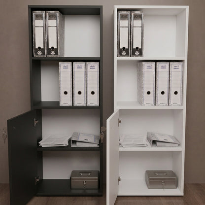 bibliothèque bureautique avec porte