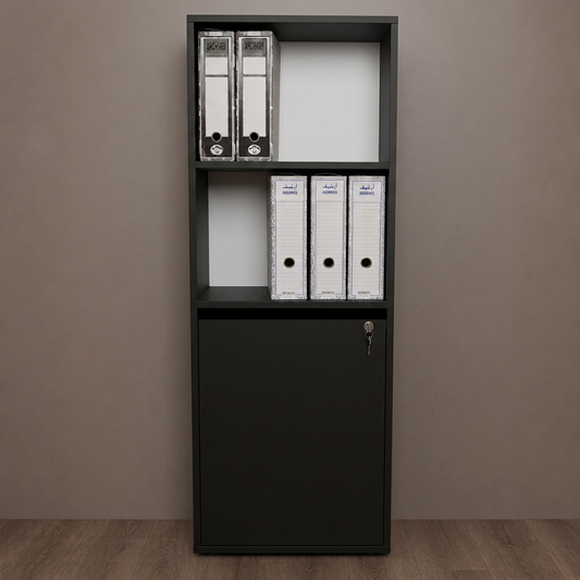 bibliothèque bureautique avec porte