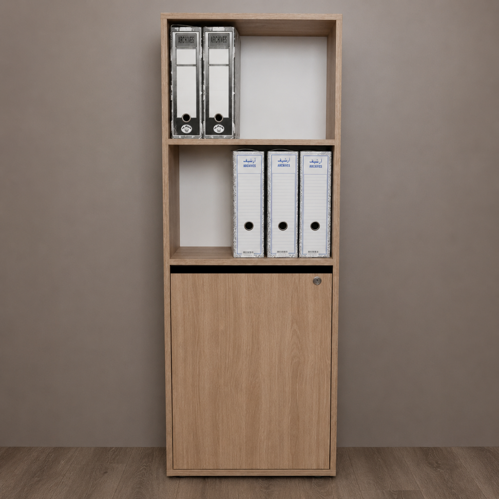 bibliothèque bureautique avec porte