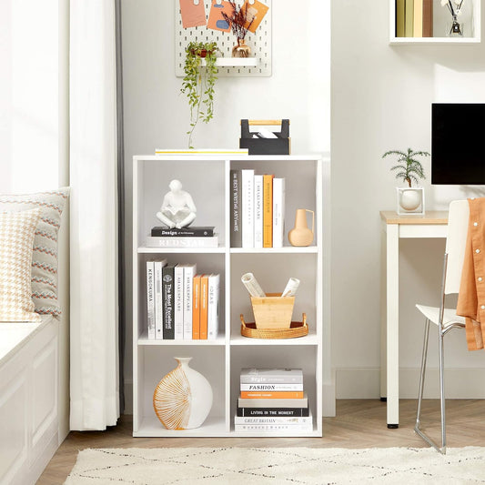 Étagère 6 compartiments blanc – rangement vêtements sous penderie, Decotek
