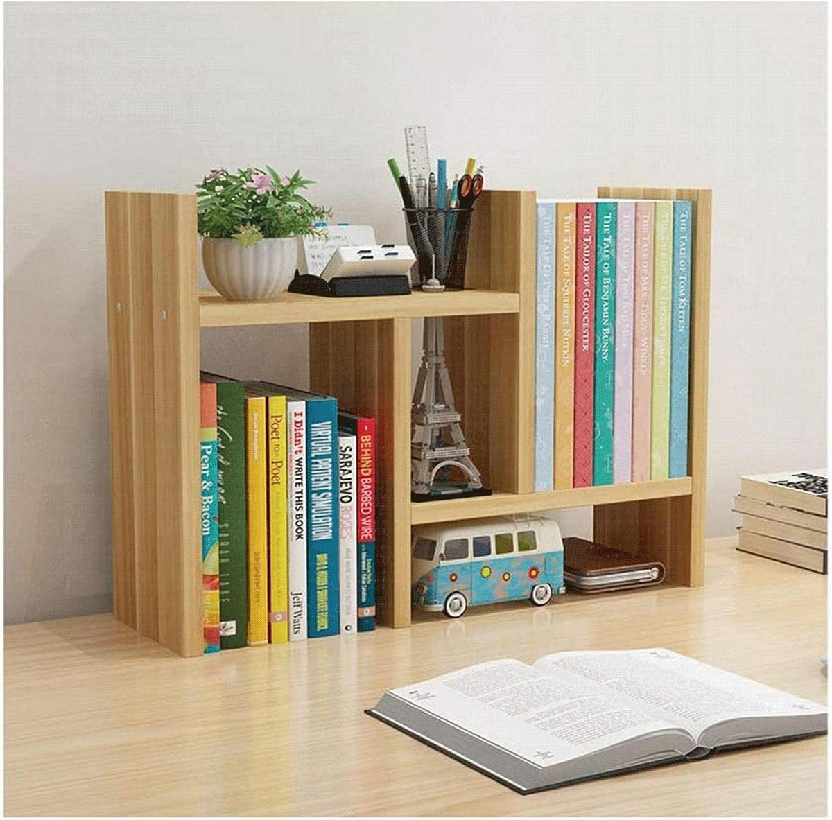 Étagère bureau extensible blanc – vue produit de face, Decotek