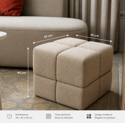 Pouf carré dimensions 45x45x40 cm – Decotek